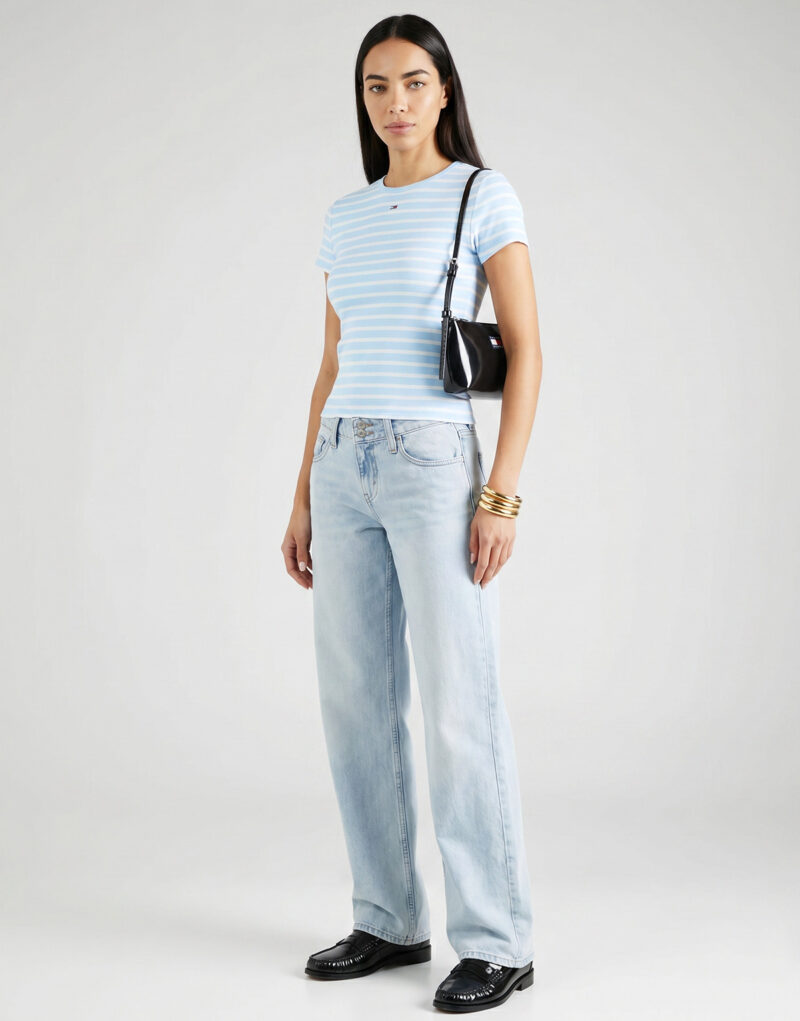 T-shirt Tommy Jeans TJW SLIM ESSENTIAL RIB SS EXT Blu T-shirt maniche corte Donna - 2