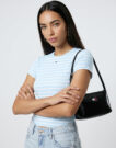 T-shirt Tommy Jeans TJW SLIM ESSENTIAL RIB SS EXT Blu T-shirt maniche corte Donna - 5