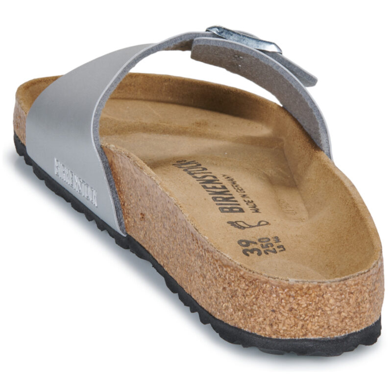 BIRKENSTOCK Madrid Birko-flor / Silver / Regular Argento Ciabatta Donna - 5