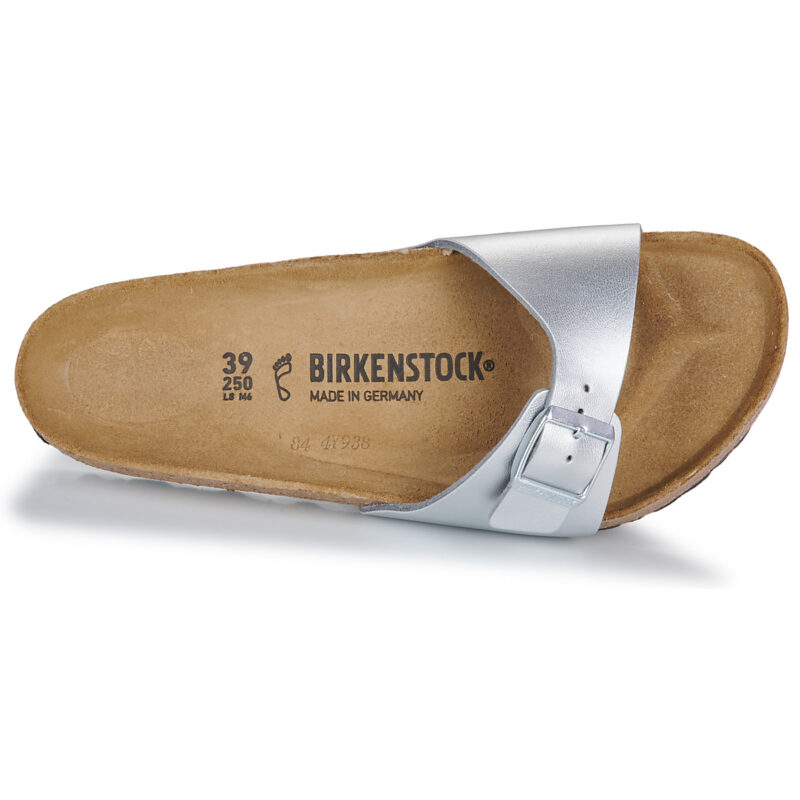 BIRKENSTOCK Madrid Birko-flor / Silver / Regular Argento Ciabatta Donna - 6