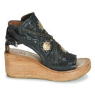 Airstep AS98 NOA Schwarze Keilsandalen f&uuml;r Damen - Gr&ouml;&szlig;e 2