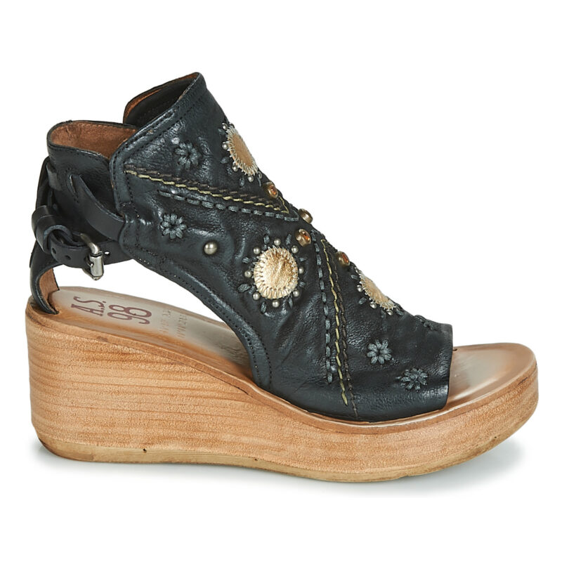 Airstep AS98 NOA Schwarze Keilsandalen f&uuml;r Damen - Gr&ouml;&szlig;e 2