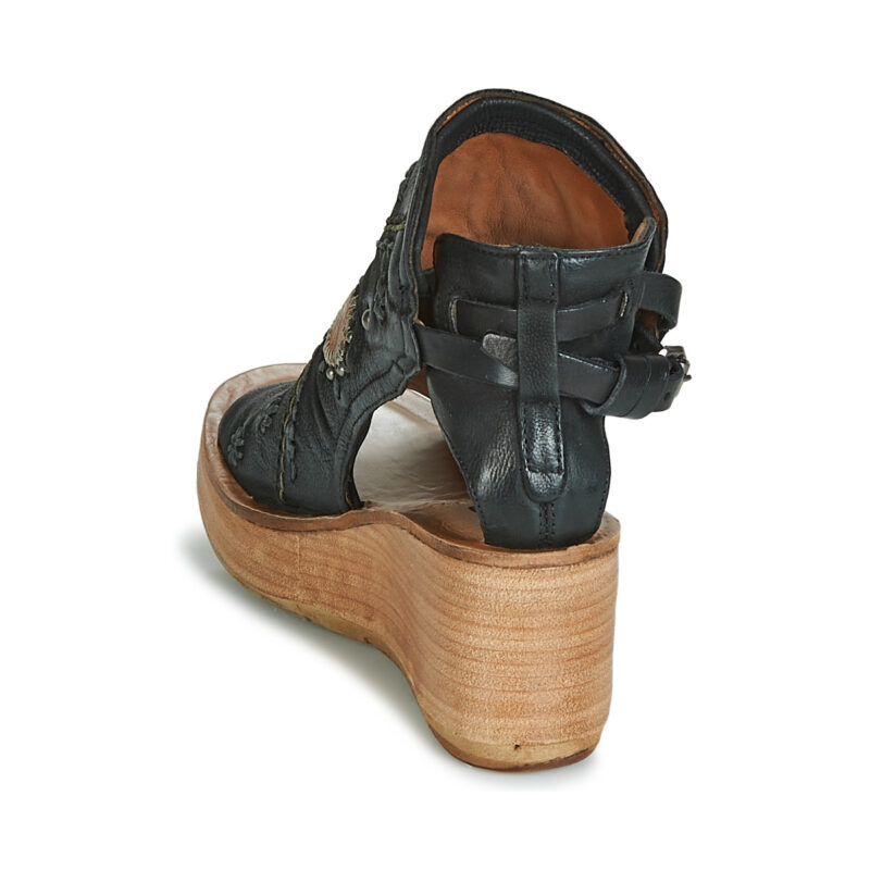 Airstep AS98 NOA Schwarze Keilsandalen f&uuml;r Damen - Gr&ouml;&szlig;e 5