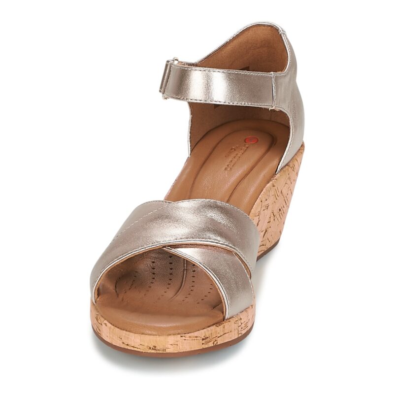 Clarks UN PLAZA CROSS Sandales compens&eacute;es Or Femme - 3