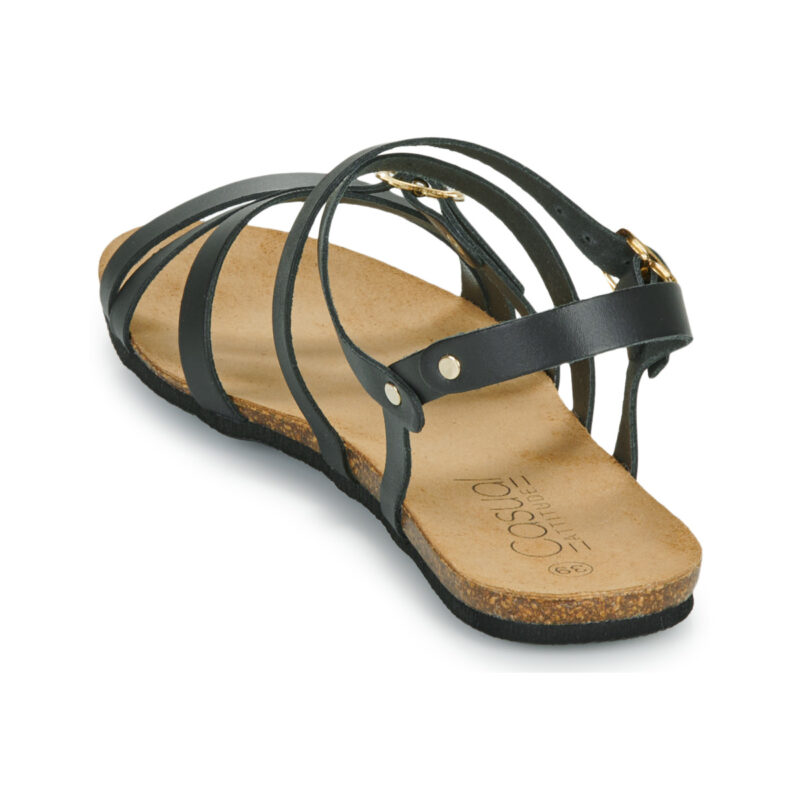 Casual Attitude ILMEM Schwarze flache Sandalen f&uuml;r Damen - Gr&ouml;&szlig;e 5