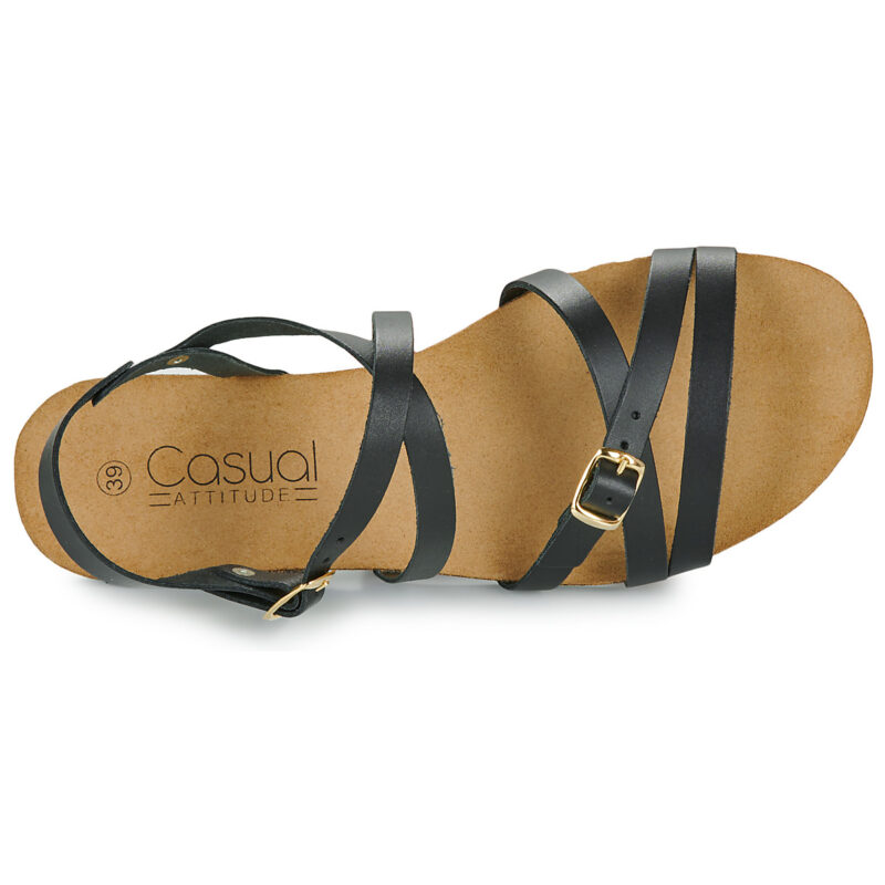Casual Attitude ILMEM Schwarze flache Sandalen f&uuml;r Damen - Gr&ouml;&szlig;e 6