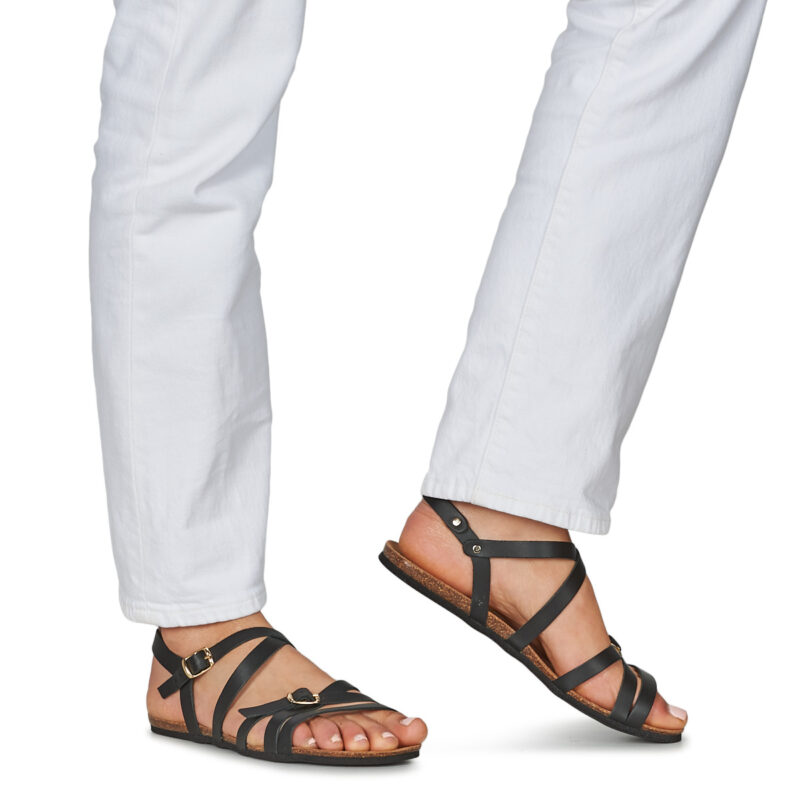 Casual Attitude ILMEM Schwarze flache Sandalen f&uuml;r Damen - Gr&ouml;&szlig;e 8