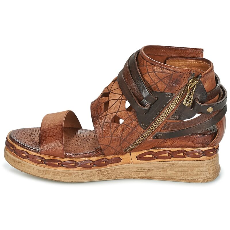 Airstep AS98 LAGOS Braune Keilsandalen f&uuml;r Damen - Gr&ouml;&szlig;e 4