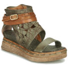 Airstep AS98 LAGOS Khaki Damen-Keilsandalen - Gr&ouml;&szlig;e 1