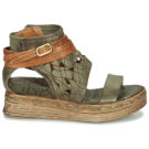 Airstep AS98 LAGOS Khaki Damen-Keilsandalen - Gr&ouml;&szlig;e 2