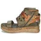 Airstep AS98 LAGOS Khaki Damen-Keilsandalen - Gr&ouml;&szlig;e 4