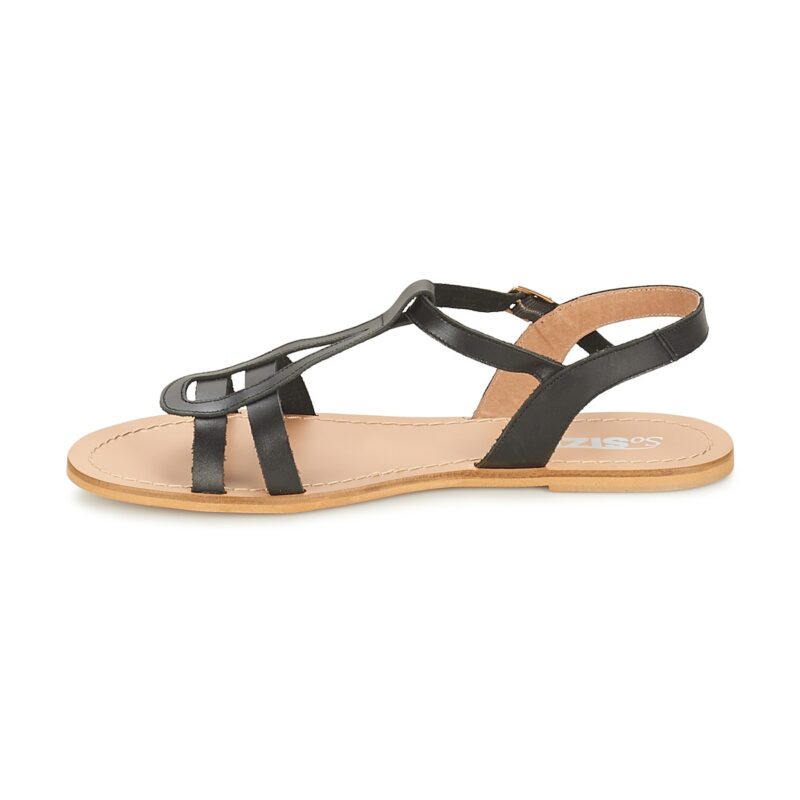 So Size DURAN Schwarze flache Sandalen f&uuml;r Damen - 4