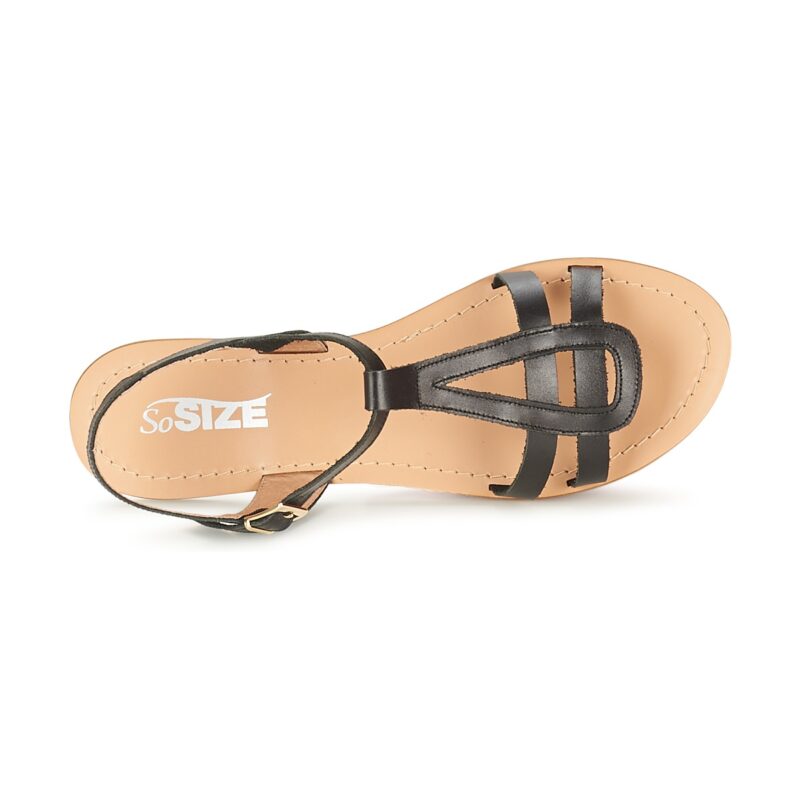 So Size DURAN Schwarze flache Sandalen f&uuml;r Damen - 6