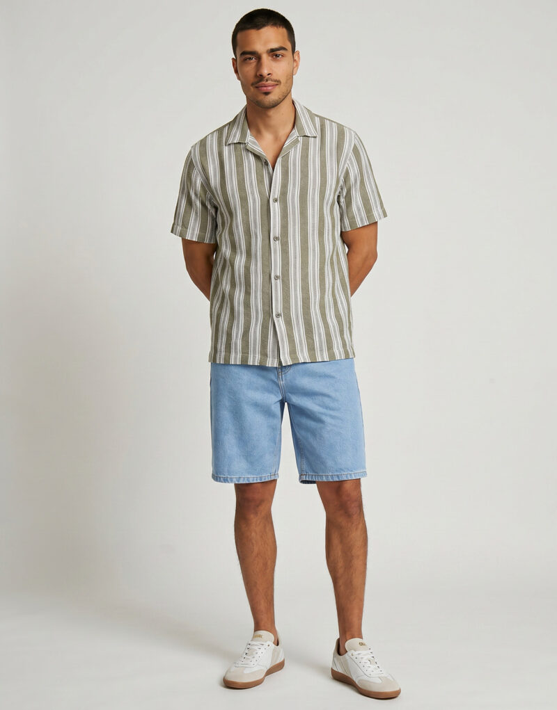 Kurzarmhemd Only & Sons ONSWALKER RLX RESORT Khaki Kurzarmhemden Herren - 5