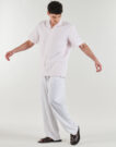 Camisa de manga corta Selected SLHREGCLAY LINEN BLEND SS SHIR Rosa Camisas de manga corta Hombre - 3