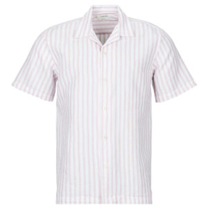 Camicia a maniche corte uomo Selected  SLHREGCLAY LINEN BLEND SS SHIR  Rosa Selected 5715870256468