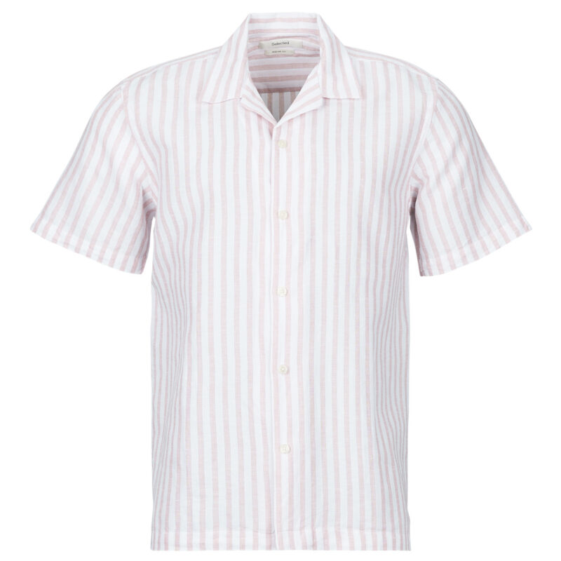 Camisa de manga corta Selected SLHREGCLAY LINEN BLEND SS SHIR Rosa Camisas de manga corta Hombre - 1