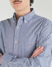 Long sleeved shirt Gant REG CLASSIC POPLIN STRIPE SHIRT Blue - Men's Long Sleeve Shirts - 5