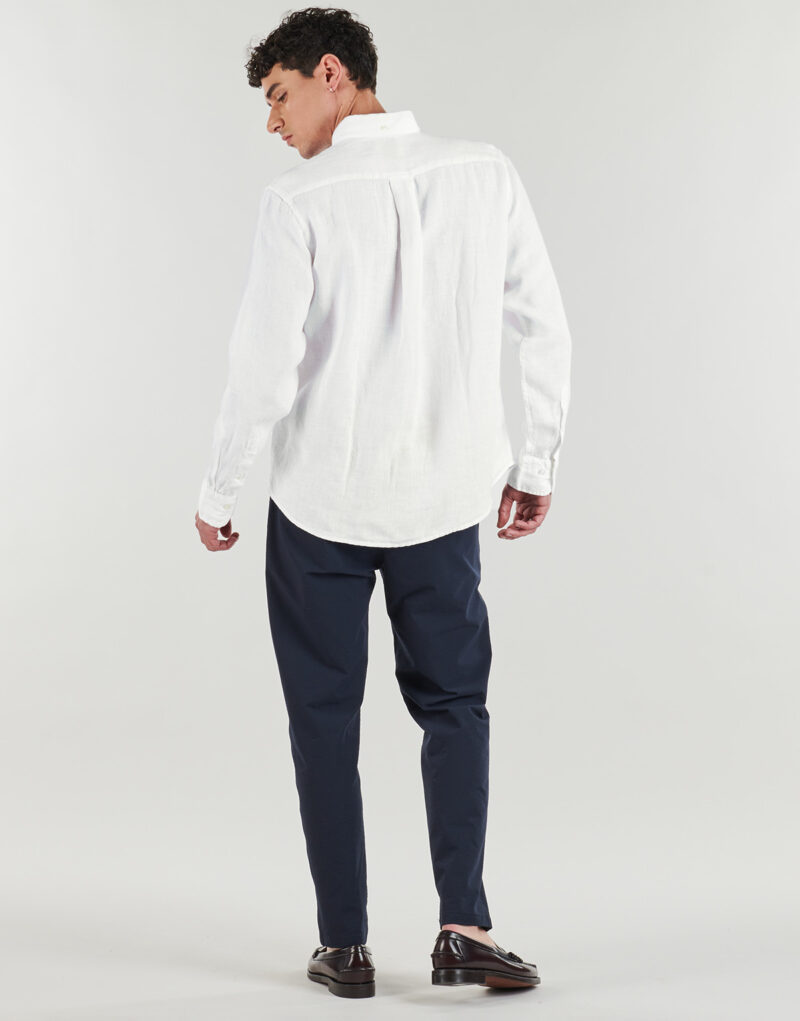 Lang&auml;rmeliges Shirt Gant REG GMNT GEF&Auml;RBTES LEINENHEMD Wei&szlig; - Herren Langarmhemden - 4