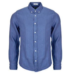 Camicia a maniche lunghe uomo Gant  REG GMNT DYED LINEN SHIRT  Blu Gant 7325708647245