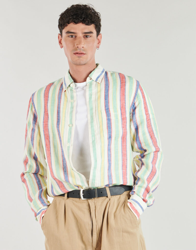 Lang&auml;rmeliges Shirt Gant Mehrfarbiges Leinenhemd mit Streifenmuster - Herren Langarmhemd - 2