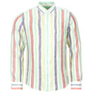 Lang&auml;rmeliges Shirt Gant Mehrfarbiges Leinenhemd mit Streifenmuster - Herren Langarmhemd - 1