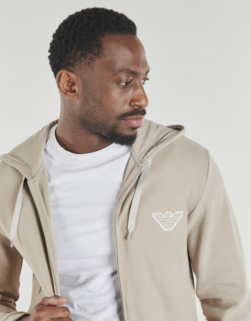 Emporio Armani Hoodies EM000653 Beige Men's Hoodies - 4