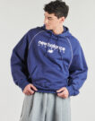 Sudadera con capucha New Balance LINEAR GRAPHIC FLEECE para hombre, color azul marino - 2