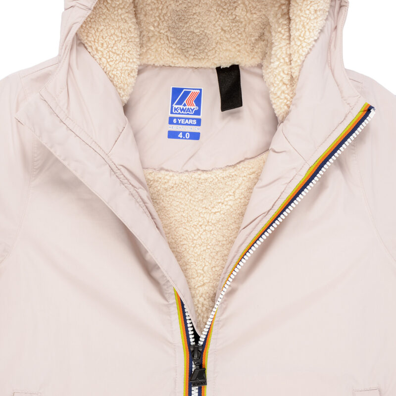 Giubbotto bambina ragazza K-Way P. LE VRAI 4.0 EIFFEL ORSETTO Rosa Giubbotti Bambina - 3