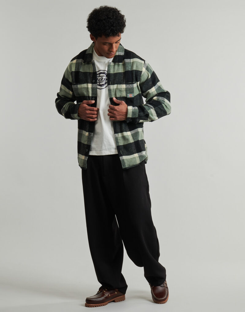 Sobrecamisa Dickies PLAID COALING LS SHIRT Verde Sobrecamisa para hombre - 2