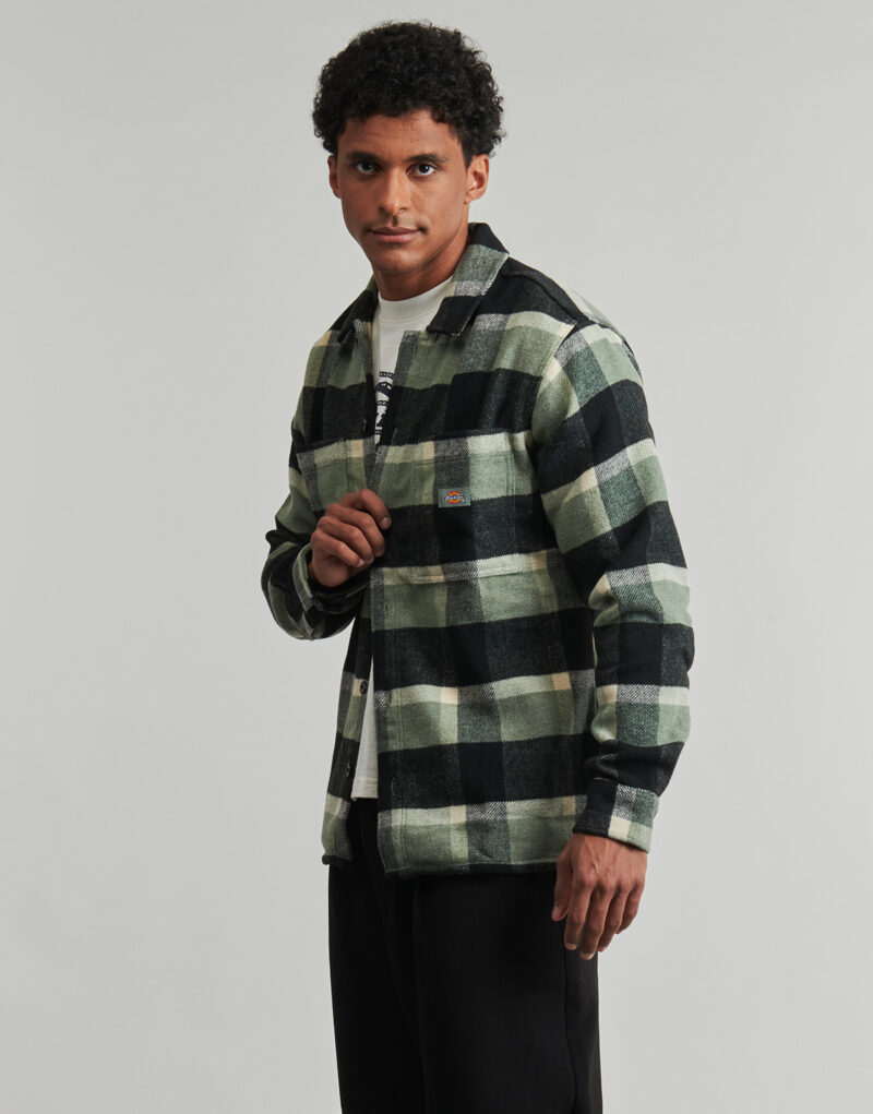 Sobrecamisa Dickies PLAID COALING LS SHIRT Verde Sobrecamisa para hombre - 3