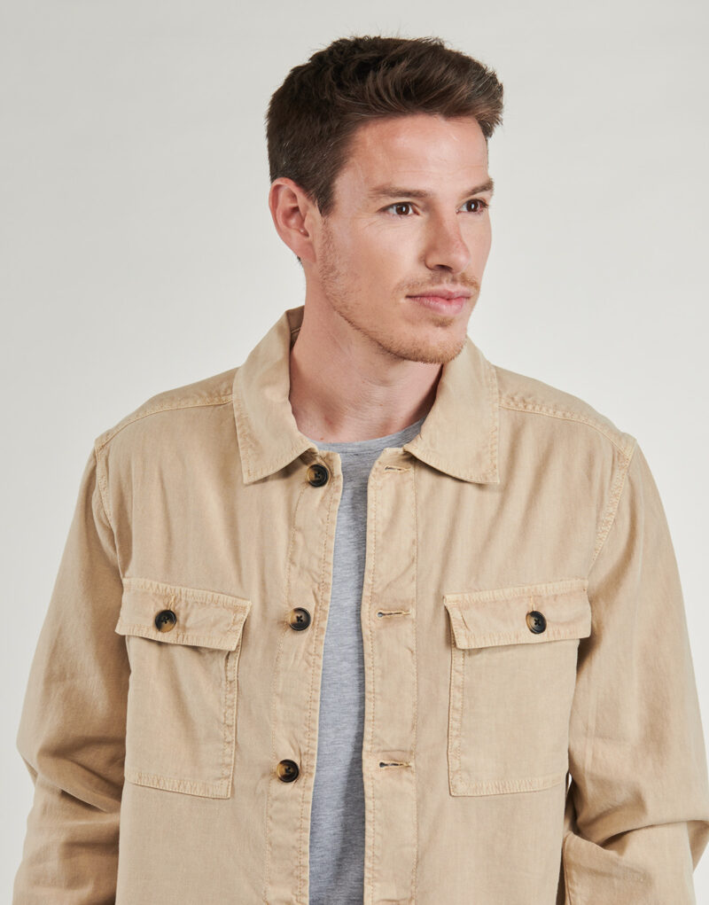 &Uuml;berhemd Gant REG COT/LINEN OVERSHIRT Beige Overshirt Herren - 5