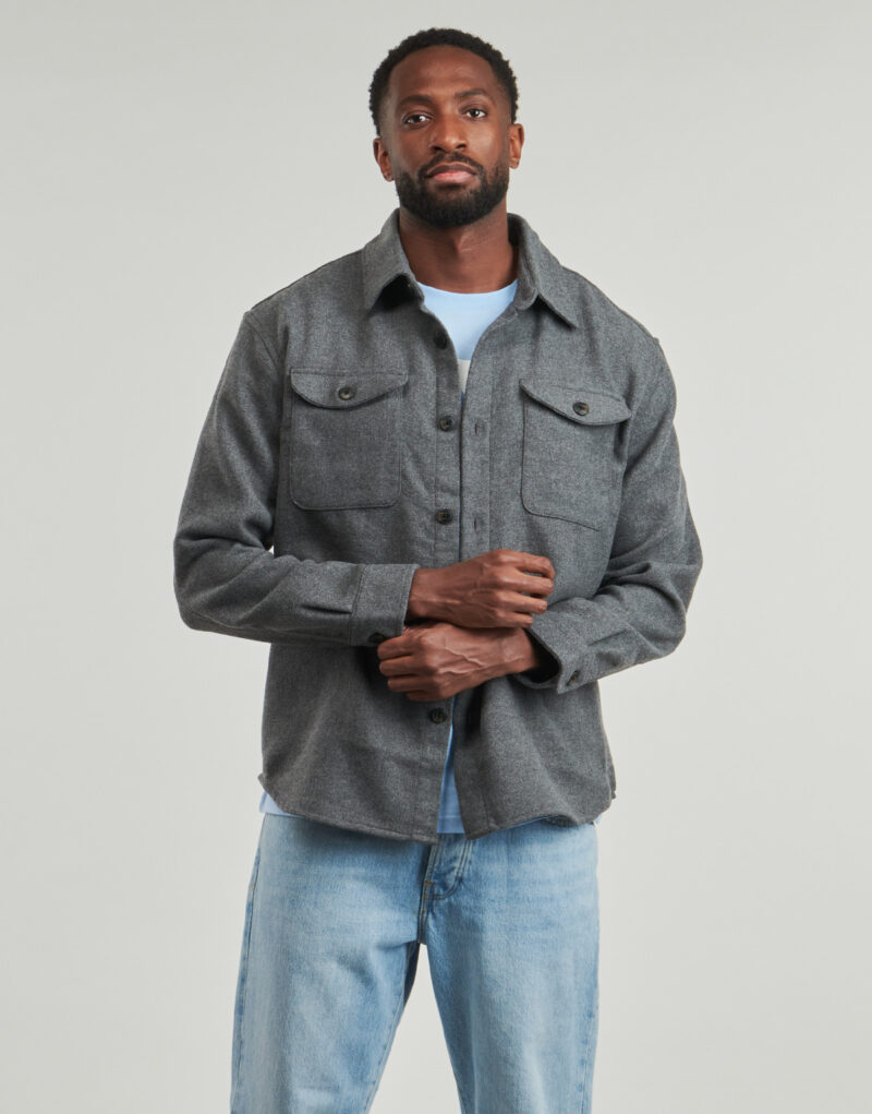 Sobrecamisa Selected SLHRLXPABLO MEZCLA DE LANA Sobrecamisa Gris para Hombre - 2