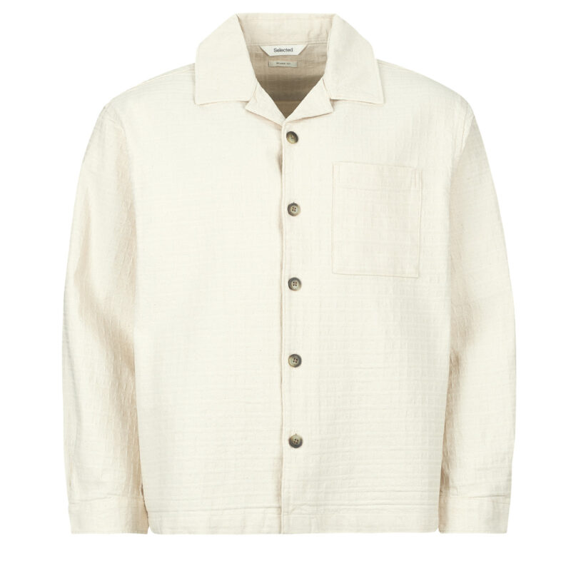 Overshirt Selected SLHRLXRAY UNDYED OVERSHIRT Beige Overshirt Hombre - 1
