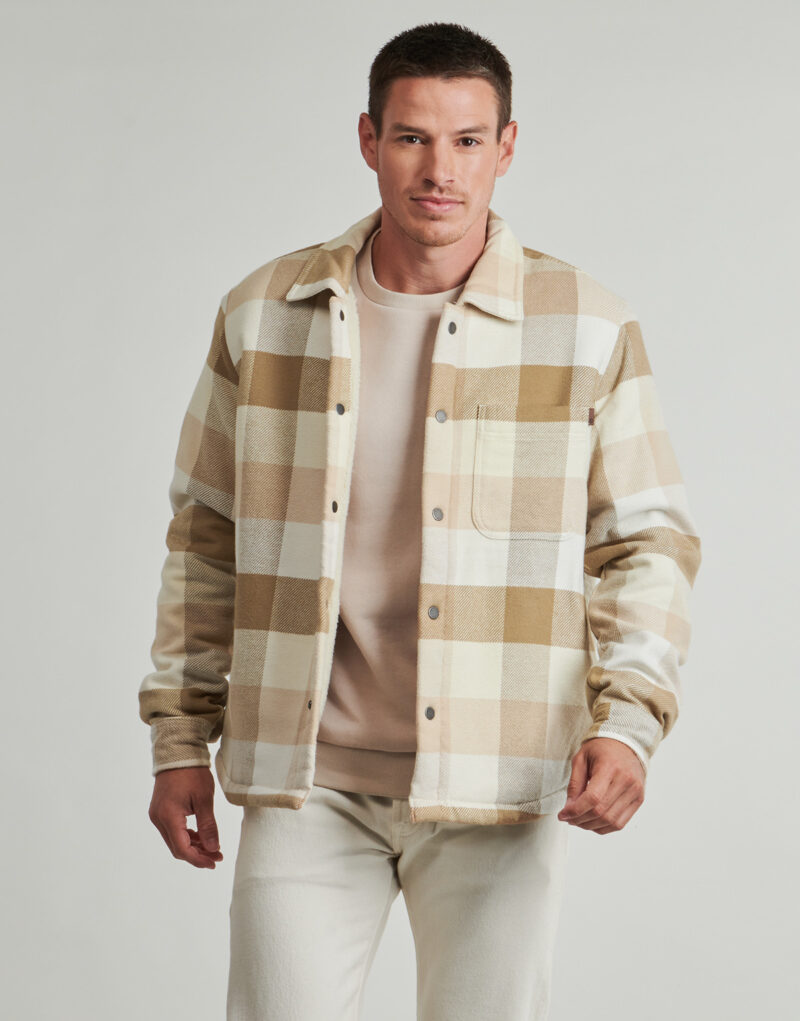 Sobrecamisa Timberland High con forro polar, color beige, para hombre - 2