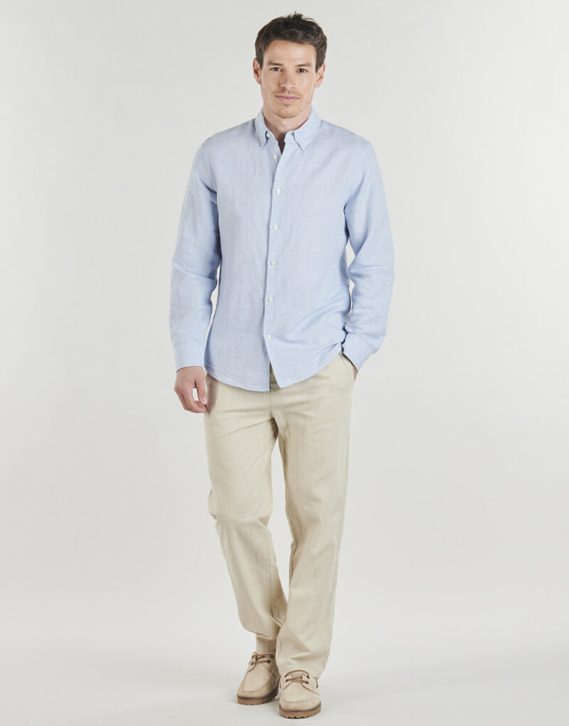 Pantaolini dritti Only & Sons ONSSINUS LOOSE 0007 COT LIN Beige Pantaolini dritti Uomo - 2