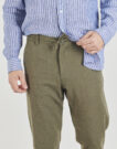 Pantaolini dritti Selected SLH172-SLIMTAPE BRODY LINEN Kaki Pantaolini dritti Uomo - 5