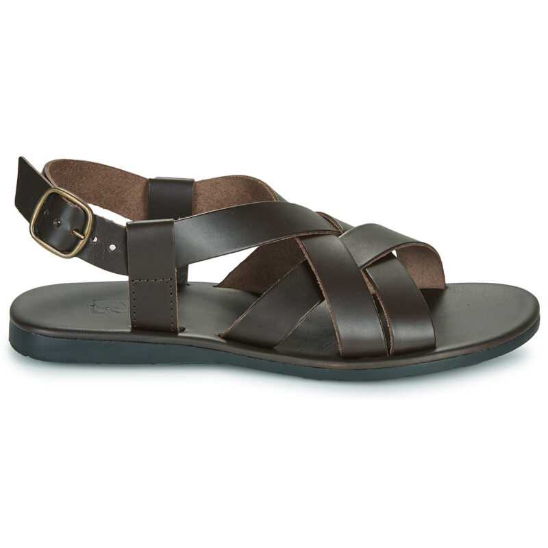 Dream in Green QUESELLO Braune Herren-Sandalen mit niedrigem Schaft - Gr&ouml;&szlig;e 2