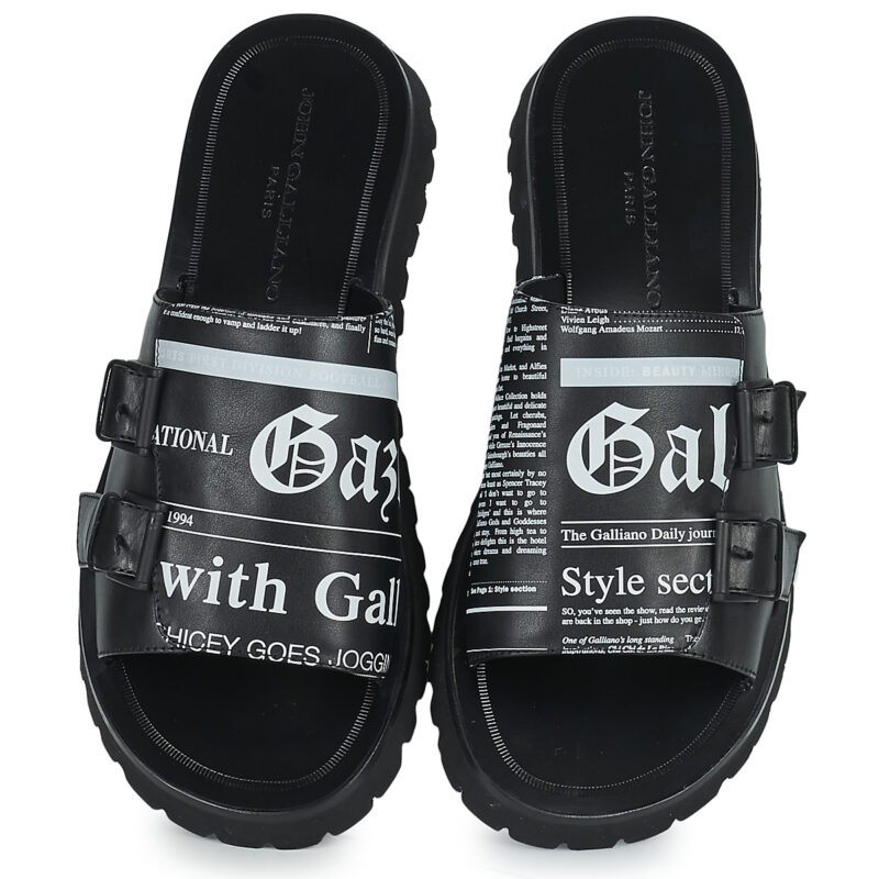 John Galliano SAND Schwarze Herren-Sandalen, niedrig - Gr&ouml;&szlig;e 6