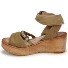Airstep / A.S.98 NOA STRAP II Kaki Keilabsatz-Sandalen Damen - 4