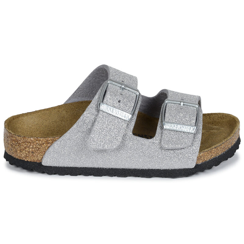BIRKENSTOCK Arizona Kids Birko-flor / Brillante / Purpurina / Plateado / Zapatillas estrechas plateadas para ni&ntilde;a - 2