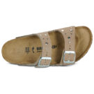 Chaussons fille BIRKENSTOCK Arizona &agrave; rivets pour enfants, synth&eacute;tiques, souples, gris, taupe et beige &eacute;troit - Pointure 6