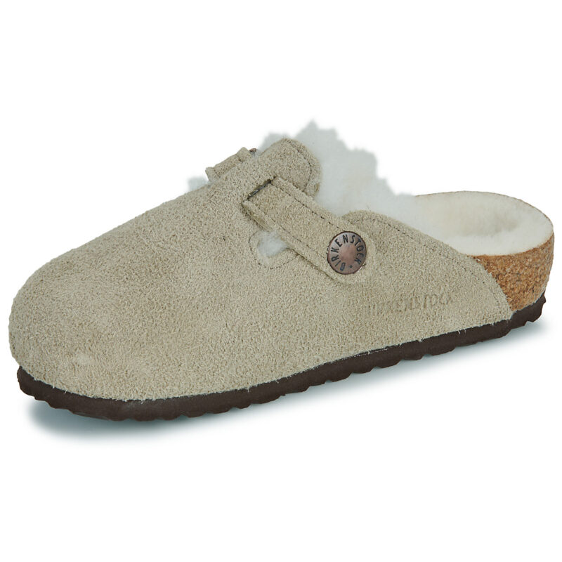 BIRKENSTOCK Boston Kids Suede / Taupe / Stretto Beige Zoccoli Bambina - 4