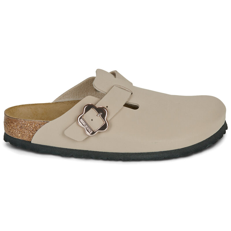 BIRKENSTOCK Boston Kids Flower Buckle Birko-flor / Sandcastle / Narrow Beige Girls Clogs - 2