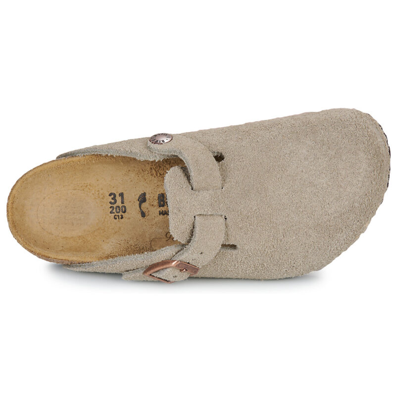 BIRKENSTOCK Boston Kids LEVE Taupe Suede / Taupe / Stretto Beige Zoccoli Bambina - 6