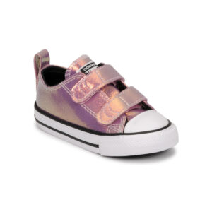 Scarpe bambini ragazza Converse  CHUCK TAYLOR ALL STAR 2V IRIDESCENT GLITTER OX  Rosa Converse 194433152006