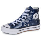 Converse Baskets CHUCK TAYLOR ALL STAR EVA LIFT GLITTER PLATFORM bleues - Fille - 4