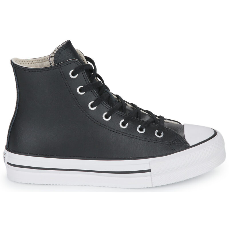 Converse Chuck Taylor All Star Eva Lift Leather Foundation Hi Nero Sneakers Bambina - 2