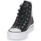 Converse Chuck Taylor All Star Eva Lift Leather Foundation Hi Nero Sneakers Bambina - 3