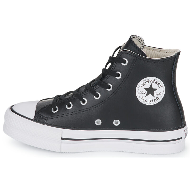 Converse Chuck Taylor All Star Eva Lift Leather Foundation Hi Nero Sneakers Bambina - 4